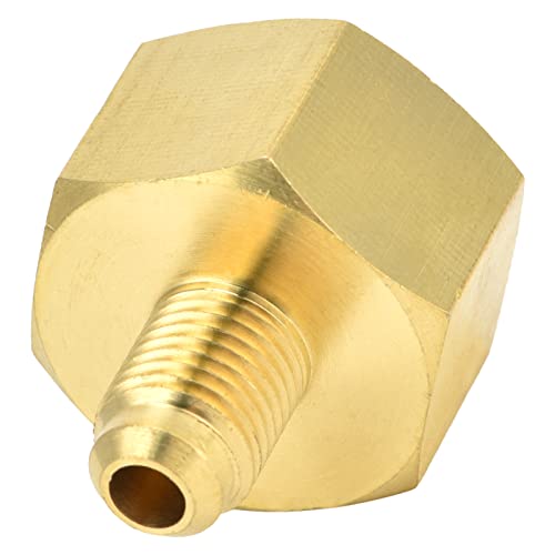 Klanata Universal W21 to 1/4 SAE Air Refrigerant Adapter, Brass Refrigerant Converter for R & R134A Systems Mounting Fitting for HVAC R410A Tank Adapters