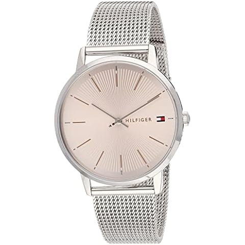 Tommy Hilfiger Analog Quarzuhr für Damen mit Silbernes Edelstahl-Mesh-Gliederarmband - 1782244 Cover