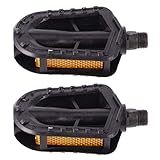 CLISPEED Fahrrad Pedalen Mountainbike Rennrad Fahrradpedale Gummi Pedale Antirutsch Pedale für Kinder Fahrrad MTB BMX Radfahren Stadtrad 1 Paar Schwarz