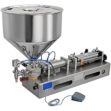YVYKFZD Pneumatic Liquid Paste Filling Machine, Horizontal Stainless Steel Bottle Filler Machine, 110220V Adjustable Single Heads Filler Machine, For Food, Pharmaceutical Size 150-1500ml