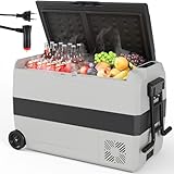 LIFERUN Kompressor Kühlbox, 44,4 Liter Kompressor Gefrierbox mit LED-Licht & Rollen...