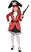 Fyasa Disfraz de Pirata para niña (2 a 3 años), Color Rojo y Negro, Multicolor, S 706356-T00