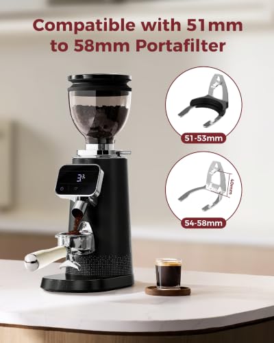 Image of Tuni G3 64mm Flat Burr Coffee Grinder with 100 Grind Settings, Black