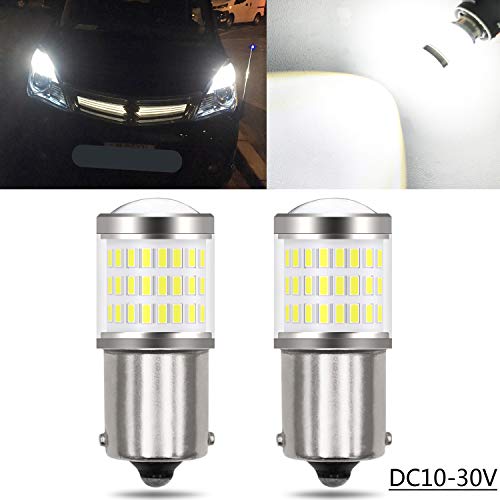 S25 シングル球 LED ピン角180度 TORIBIO 高輝度 無極性 57SMD LED素子 10V-30V 汎用 バックランプ ブレーキランプ ウィンカーライトなど ホワイト 2個セット