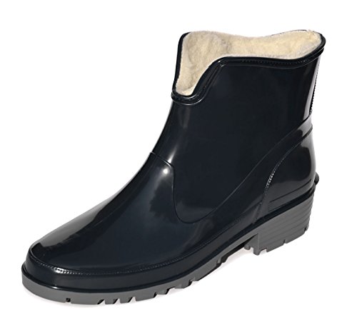 Bockstiegel Damen Gummistiefelette Greta gefüttert kurz, Farbe:schwarz, Größe:39 EU