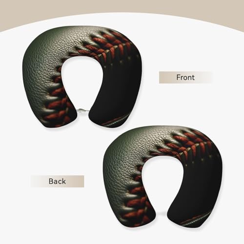 Almohada de viaje negro de espuma viscoelástica ajustable miniatura 3