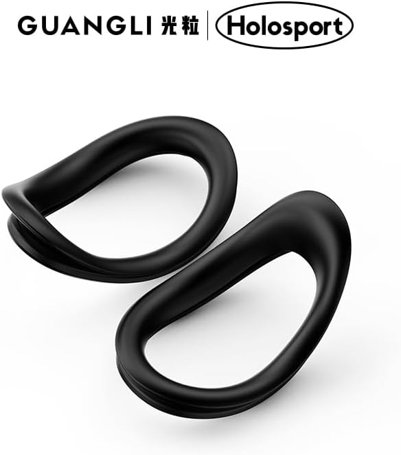 Two black Holoswim silicone eye seals, shown from a slightly elevated angle.