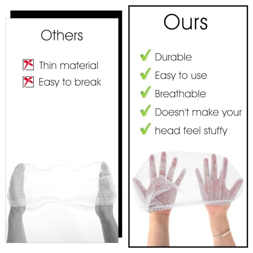 50 Stück Haarnetz Küche Einweg PP Haarnetze Küche 61 cm OP Haube aus Vlies Stoff Weiße Haarnetz Kopfhaube Hair Cover, für Herren/Damen, Bonet Haube für Haare Medizinische Universalgröße