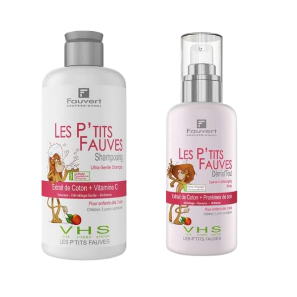Fauvert Professionnel – Duo Enfant Douceur & Démêlage – Shampooing Ultra-Doux + Spray Démêlant Sans Rinçage – Cheveux Sensibles – Made in France