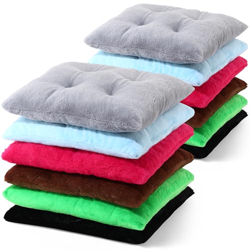 AceOrbit 12 Pcs Faux Rabbit Fur Floor Pillows for Adults 15.7'' Large Floor Cushions 2.4'' Thick...