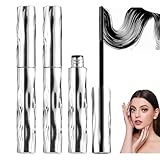 Verbesserte Mascara mit Metallbürste, Doppelpackung, wasserfest, schweißfest, wischfest, für langanhaltenden Schwung und Länge – für einen natürlichen, dichten und transparenten Wimpernaufschlag.