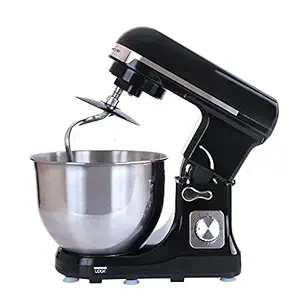 Wonderchef Die-Cast Metal Kitchen Stand Mixer And Beater | 5L SS Bowl | 1000W motor | 6 Speed Settings | Includes Whisking Cone, Mixing Beater & Dough Hook attachments | 3 Yrs warranty | Black