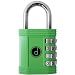 Padlock - 4 Digit Combination Lock for Gym, Sports, School & Employee Locker, Outdoor, Fence, Hasp and Storage - All Weather Metal & Steel - Easy to Set Your Own Keyless Resettable Combo - Green