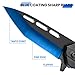 FUNBRO Cool Pocket Knife for Men, Camping Knife with 3.4” Stainless Steel Blade, EDC Folding Knives with Clip for Outdoor Hiking, Gifts for Dad Him Husband (Blue)