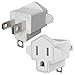 UL Listed 3-Prong to 2-Prong Adapter Grounding Converter - JACKYLED 3-Prong Adapter Converter Fireproof Material 200℃ Resistant Heavy Duty for Wall Outlets Household 2-pack