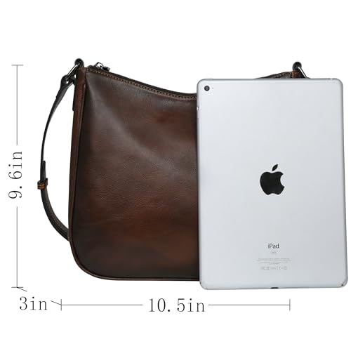 Iswee Leather Crossbody Bag for Women Purses and Handbags Adjustable Shoulder Purse Pocketbooks Travel Hobo Work Tote Daily3