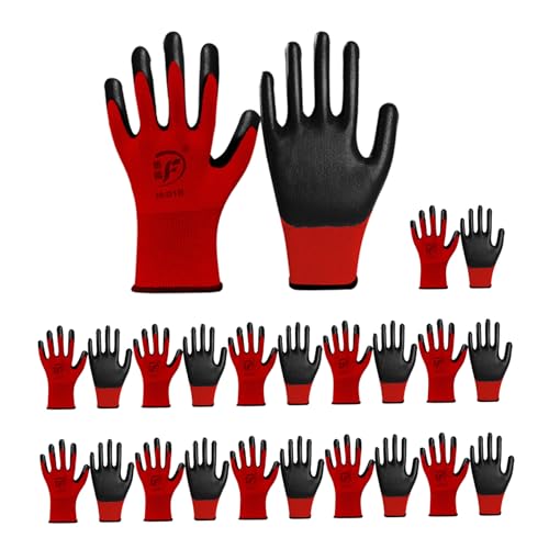 Gants de jardinage en nylon enduits de nitrile tactiles lot de 12 paires