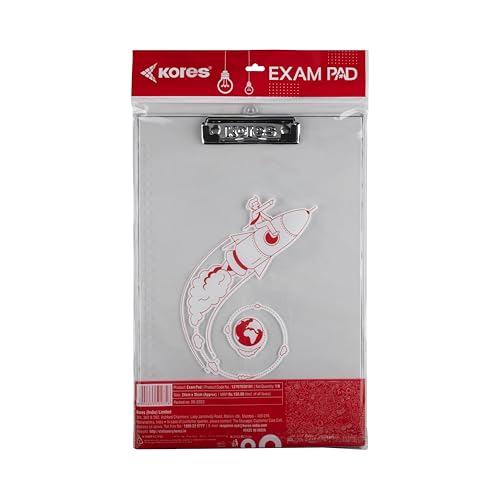 Image of Kores Transparent Exam Pad A4 | Transparent Writing /Exam Sheet for Students & Professionals | Durable & Clear Surface | Clipboard
