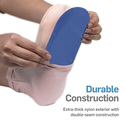 Image of NatraCure Pink Cold Therapy Socks - Reusable Gel Ice Frozen Slippers for Feet, Arthritis, Neuropathy, Plantar Fasciitis, Post Partum Foot - Size: Large