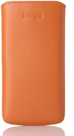 Barga Cases Genuine Leather Pouch Case for iPhone SE, 5 / 5s, Soft - Orange