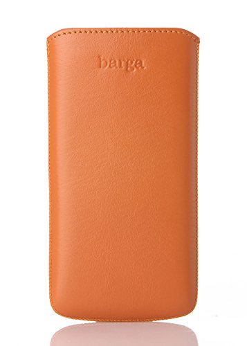 Barga Cases Genuine Leather Pouch Case for iPhone SE, 5 / 5s, Soft - Orange