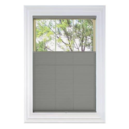 BlindsAvenue Cordless Top Down Bottom Up Cellular Honeycomb Shade, 9/16" Single Cell, Light Filtering, Antique Pewter, Size: 69" W x 48" H