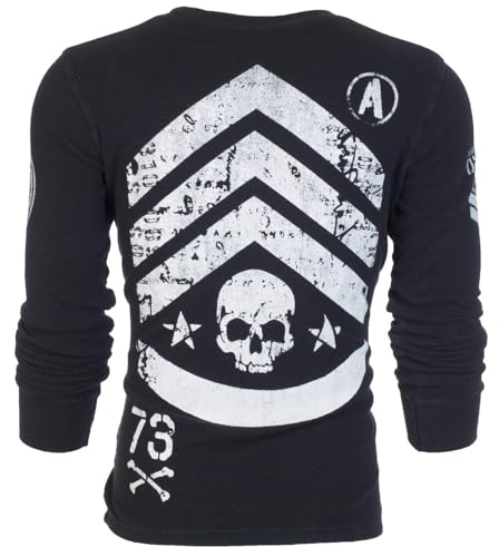 Archaic by Affliction Men's Long Sleeve Thermal Shirt Strong Crest3