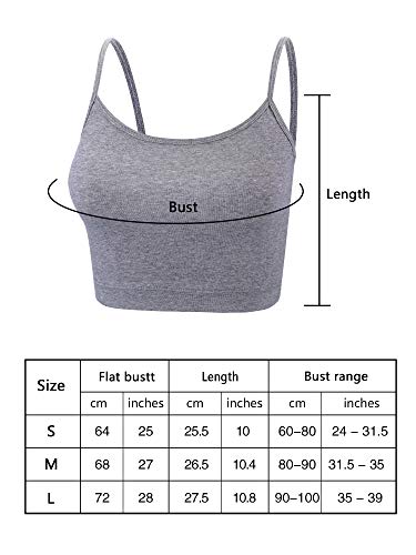 4 Pack Cropped Tank Tops For Women, Spaghetti Strap Crop Top Basic Sports Crop Cami Half Camisoles For Teen Girls #TOP2