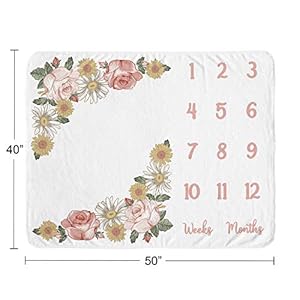 Sweet Jojo Designs Vintage Floral Boho Girl Milestone Blanket Monthly Newborn First Year Growth Mat Baby Shower Memory Keepsake Gift Picture - Blush Pink Yellow Green Shabby Chic Rose Flower Farmhouse Sweet Jojo Designs Vintage Floral Boho Girl Milestone Blanket Monthly Newborn First Year Growth Mat Baby Shower Memory Keepsake Gift Picture Blush Pink Yellow Green Shabby Chic Rose Flower Farmhouse