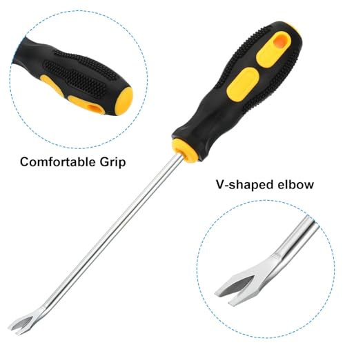 PATIKIL Polsterklammerentferner 6 V-förmiger Konstruktionsklammerzieher Klammernagel-Tack-Werkzeug für Möbel Holz-Grund Fotorahmen Gelb