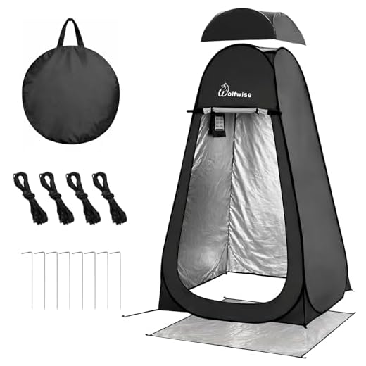 WolfWise 6.6FT Portable Pop Up Shower Privacy Tent Spacious Dressing Changing Room for Toilet Camping Biking Beach