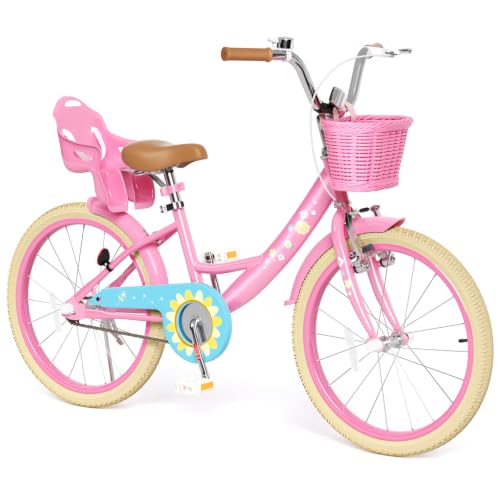Image of Glaf Toddler Girls Bike for Age 2-9 Years 12 14 16 20 Inch | Kids Toddler Bike,Girls Bicycle,Doll Seat, Basket, Adjustable Seat, Bell,