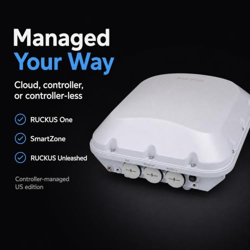 Image of Ruckus T670 Outdoor Tri-Band Wi-Fi 7 Access Point 901-T670-US51, 5Gbps 5GbE PoE++, IP67 Rugged, 2x2 MU-MIMO BeamFlex+, Dual Ethernet, WPA3, ACE 3 Year Warranty (Hardware Only)
