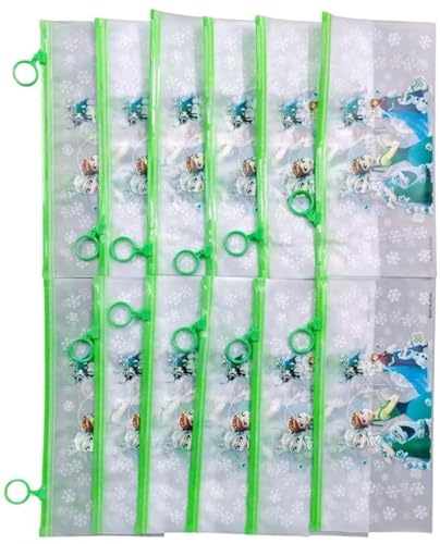 Image of Eclet Cartoon Zip Pouch (Pack of 2) - Transparent Multipurpose Stationery Organizer | Kids Pencil Pouch for School & Birthday Return Gifts - IE