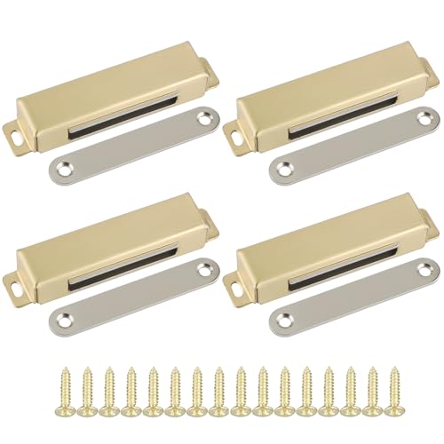 Alise Strong Magnetic Cabinet Latch Cabinet Door Catch Gold,Large Size,4Pcs