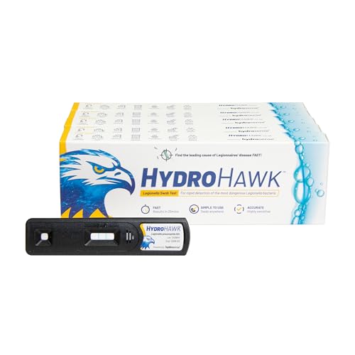 HydroHawk Legionellen-Abstrichtest für Wasserentnahmestellen – 5er-Pack Einweg-Testkits zum Nachweis von Legionella pneumophila sg1 – für Pool, Klimaanlage, Whirlpool – 25-Minuten-Schnelltest