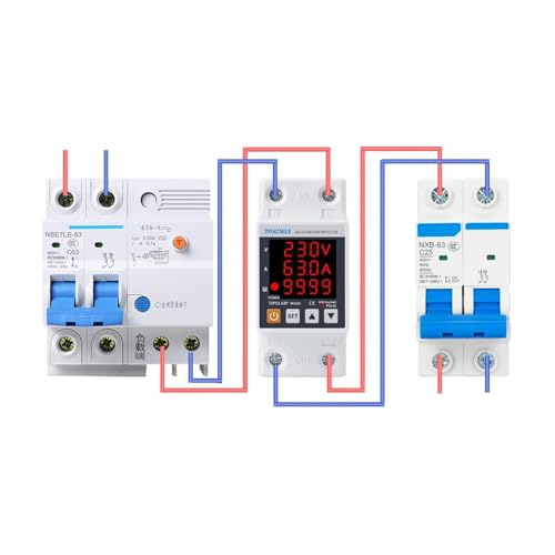 Relé protector sobretensión ajustable con medidor kWh y sobrecorriente 4