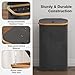 100L Laundry Hamper with Lid, Large Laundry Basket with Bamboo Handles, Clothes Hampers for Laundry with Removable Bag, Dirty Clothes Hampers for Bedroom Aesthetic, Grey