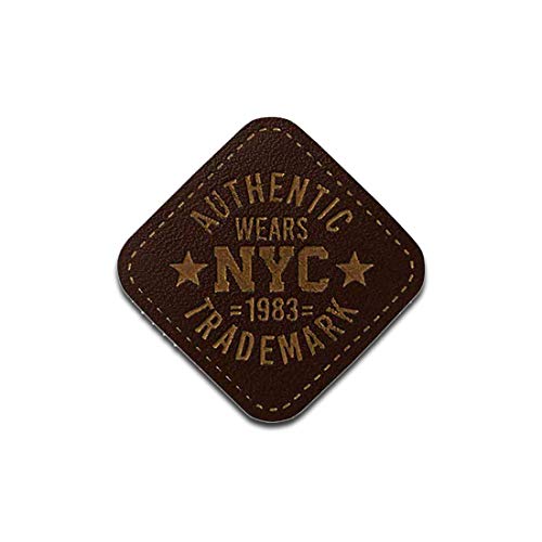 Cuir Authentic Wears NYC - Ecusson thermocollant patches appliques, Taille: 3 x 3 cm