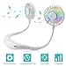 Produktbild SZCLIMAX USB Nackenventilator, Freisprech-Mini-tragbarer persönlicher Außenventilator mit wiederaufladbarem Doppelwindkopf 3-Fach LED-Licht, tragbarer Nackenbügelventilator für Reisen, Sport, Zuhause