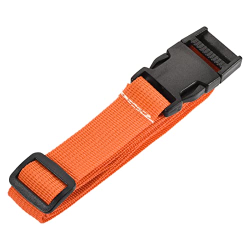 Image of MECCANIXITY Utility Strap with Buckle 1x40 Inch Polyester Quick Release Adjustable Belt for Travel Outdoor Bag Luggage Packing (Orange)