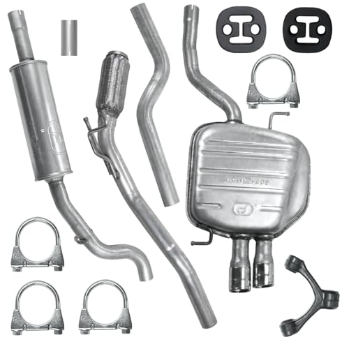 Polmo Schalldämpferset Auspuffanlage Auspuff für VW Passat B6 2005-2010 1.9 TDI 2.0 TDI