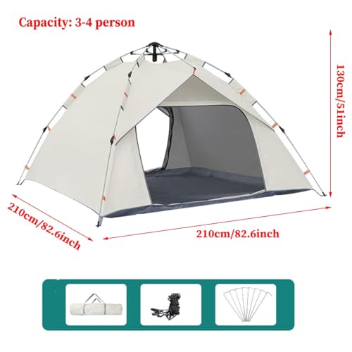Carpa para 3-4 personas beige ligera y fácil de montar miniatura 6