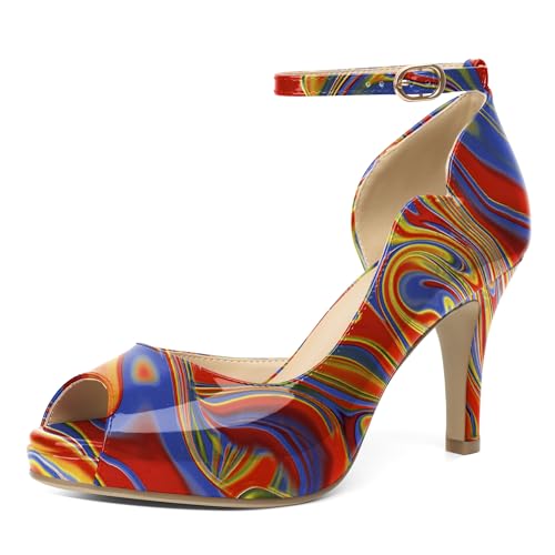 Image of AUMOTED High Heels Pumps Platforms Shoes for Party Daily 3.4 inch Dressy Pumps