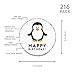 Andaz Press Chocolate Drop Labels Stickers, Birthday, Penguin, 216-Pack, for Arctic Antarctica Winter Kisses Party Favors, Gifts, Decorations