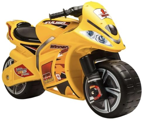 Moto Porteur Enfant 4 5 6 et 7 Ans sans Pédales - Winner XL Stable + Ergonomique - Moto Draisiènne 4 Ans Roues Larges + Transport Facile + Style Course | INJUSA