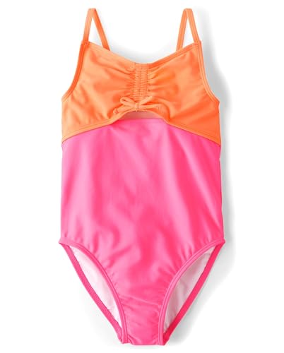 The Children's Place,Girls,One Piece Swimsuit,Neon Peony,Small