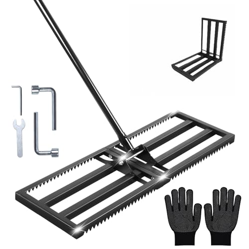 Rastrillo nivelador para césped y tierra 30 x 10 pulgadas miniatura 1