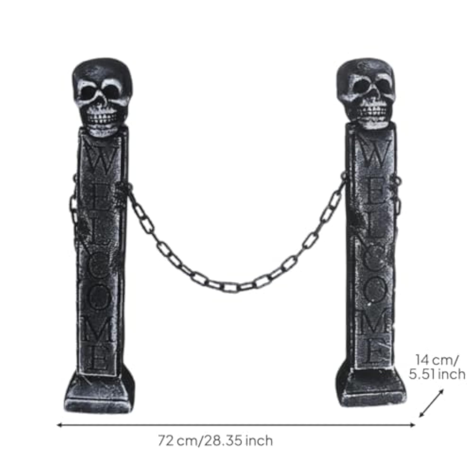 Foam and ABS Skull Tombstone Ghost Decoration Aged Finish