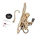 JAYEUW Vintage Monkey Pendant Light Retro Resin Hemp Rope Monkey Lamp 13.7 x 78.7 Inch Hanging Light Fixture E26 Chandelier Ceiling Pendant Lamp for Dining Living Room Bar Cafe (Gold - Pendant Light)